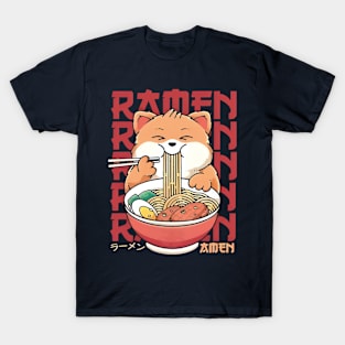 Ramen Rendezvous: Cozy Cat Delight T-Shirt